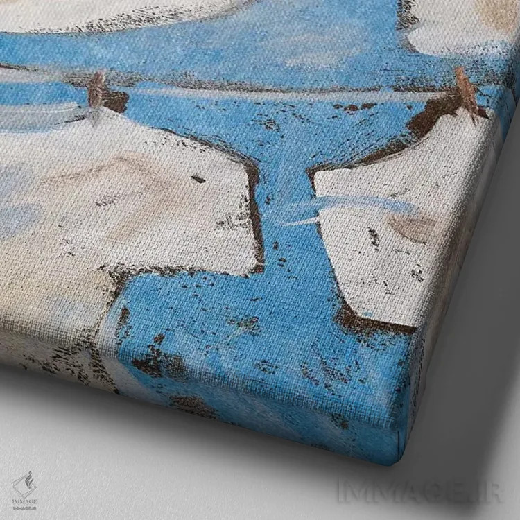 تابلو دکوراتیو کتان خشک II اثر کینگزلی - نمای نزدیک بافت بوم