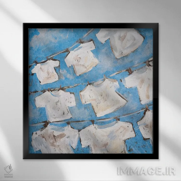 تابلو دکوراتیو کتان خشک II اثر کینگزلی - نمای قابدار مشکی