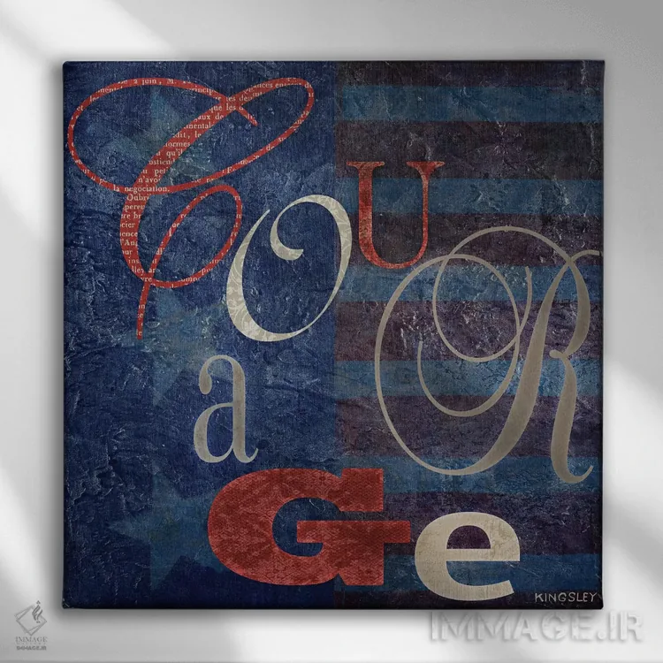 تابلو دکوراتیو شجاعت اثر کینگزلی - نمای روبهرو روی دیوار