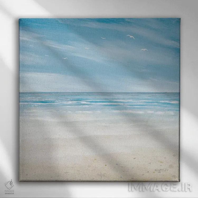 تابلو دکوراتیو روزهای مه آلود ساحلی I اثر کینگزلی - نمای روبهرو روی دیوار