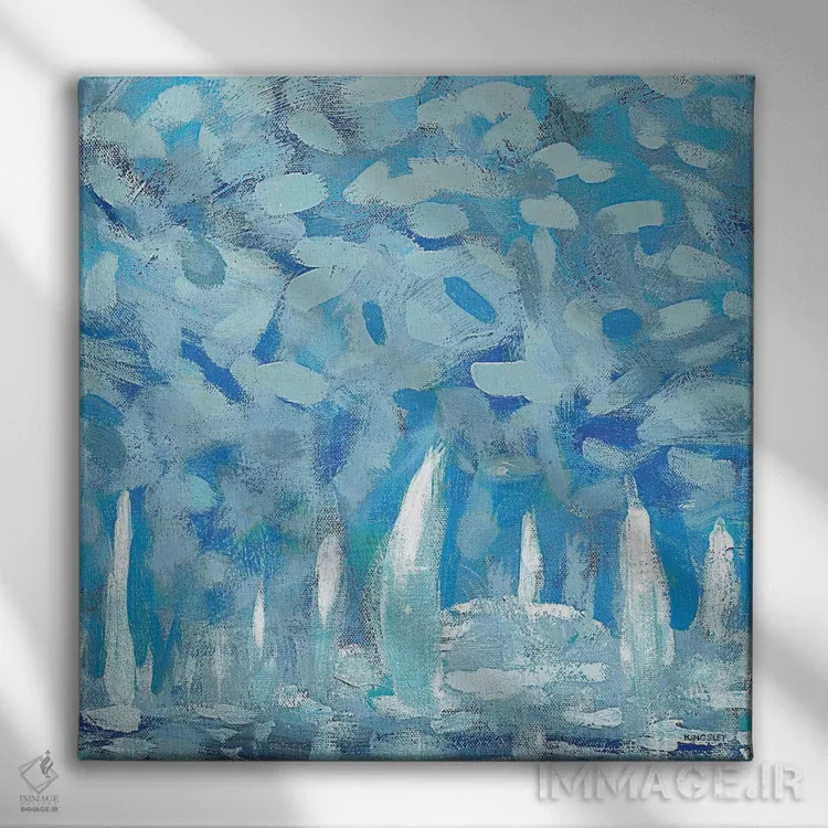 تابلو انتزاعی کنار اسکله II اثر کینگزلی - نمای روبهرو روی دیوار