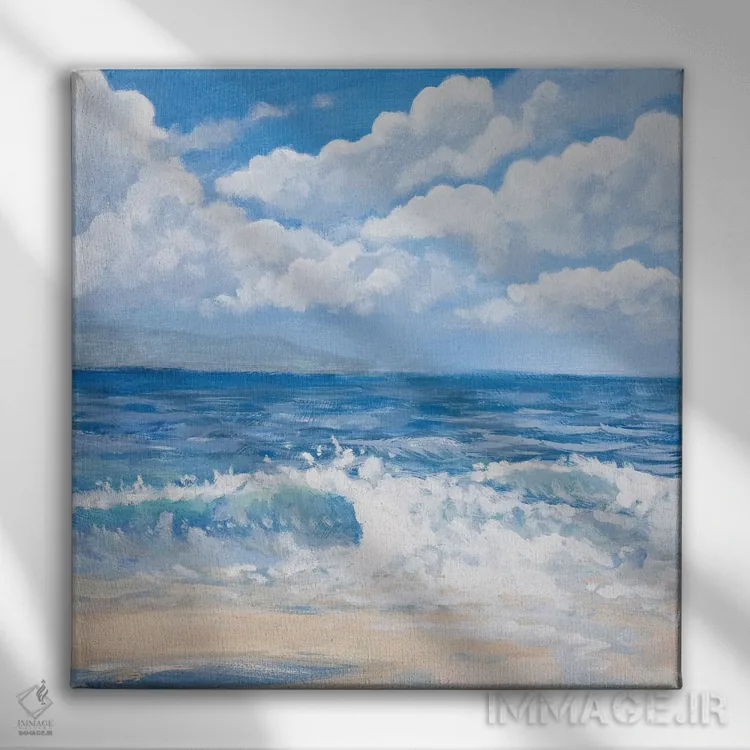 تابلو دکوراتیو امواج I اثر کینگزلی - نمای روبهرو روی دیوار