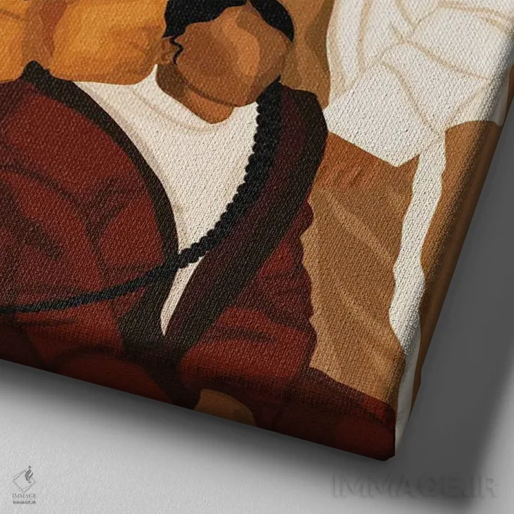 تابلو دکوراتیو دوست هایت چی؟ اثر خیا ای - نمای نزدیک بافت بوم