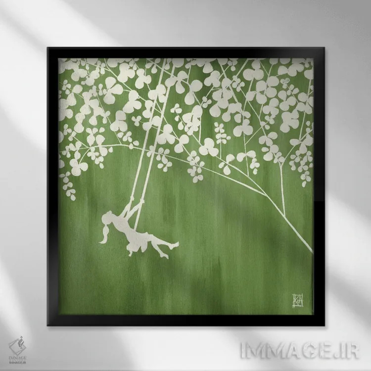 تابلو دکوراتیو تابستان در کلبه I اثر کلسی هوchstatter - نمای قابدار مشکی