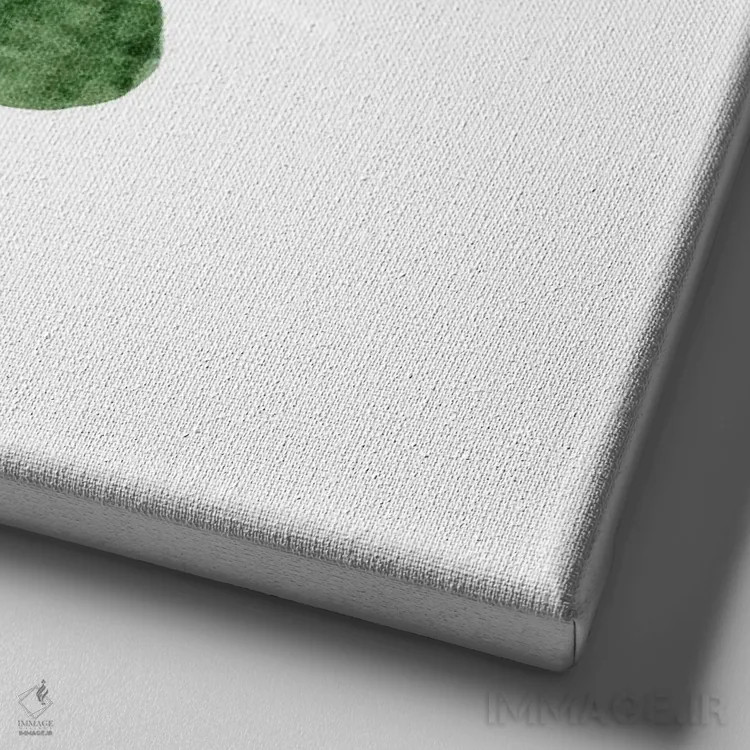 تابلو مینیمال گل اوکالیپتوس با آبرنگ اثر خارین هینز - نمای نزدیک بافت بوم