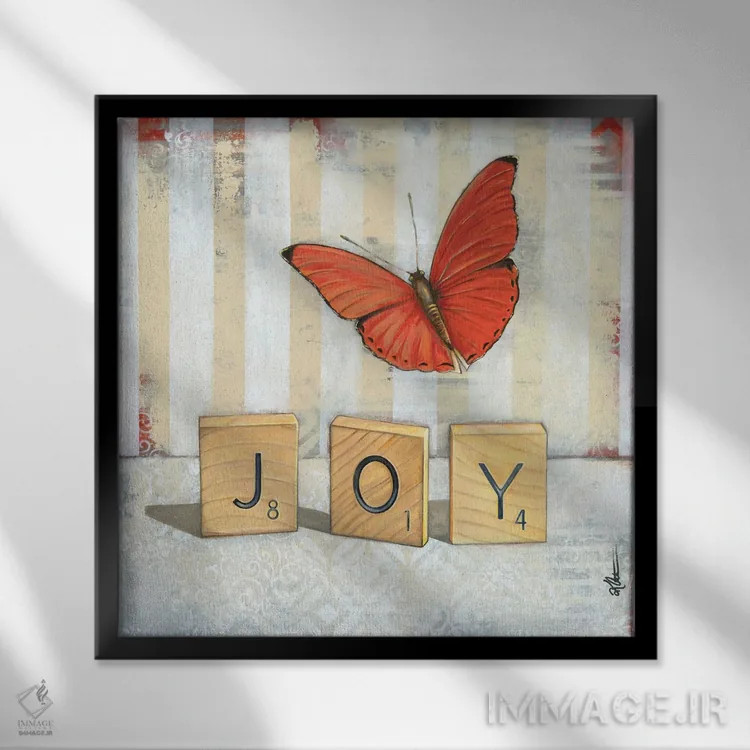 تابلو دکوراتیو حرف سه تایی اثر کی. آرتور - نمای قابدار مشکی