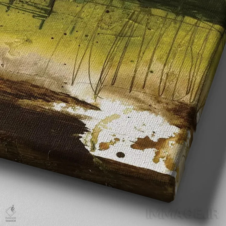 تابلو انتزاعی پارک گریفیث I اثر کلسی هوchstatter - نمای نزدیک بافت بوم