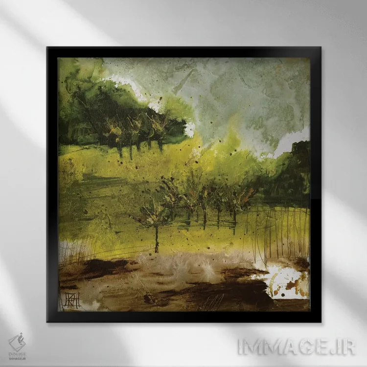 تابلو انتزاعی پارک گریفیث I اثر کلسی هوchstatter - نمای قابدار مشکی