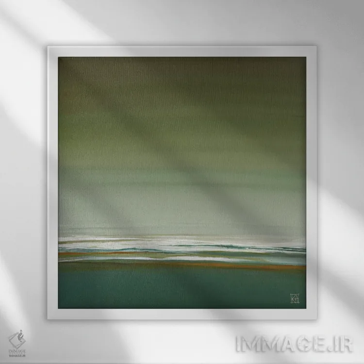 تابلو انتزاعی اواسط صبح II اثر کلسی هوchstatter - نمای قابدار سفید