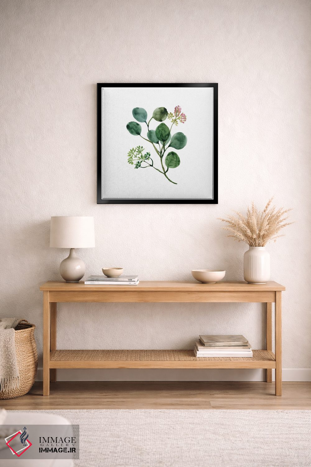 تابلو مینیمال گل اوکالیپتوس با آبرنگ اثر خارین هینز - D4B