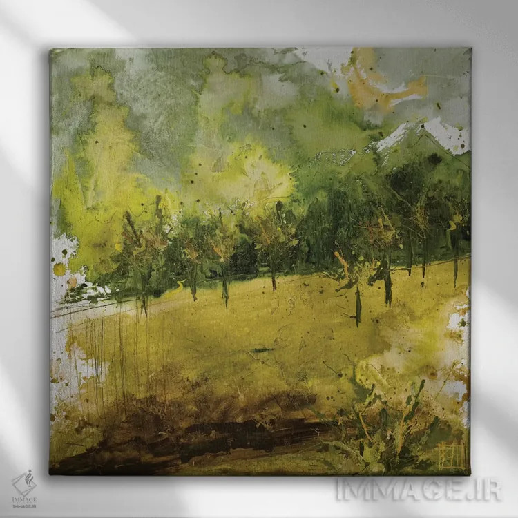 تابلو انتزاعی پارک گریفیث II اثر کلسی هوchstatter - نمای روبهرو روی دیوار