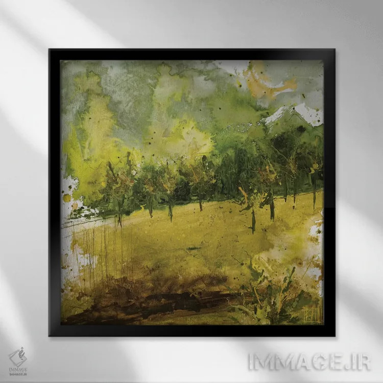 تابلو انتزاعی پارک گریفیث II اثر کلسی هوchstatter - نمای قابدار مشکی