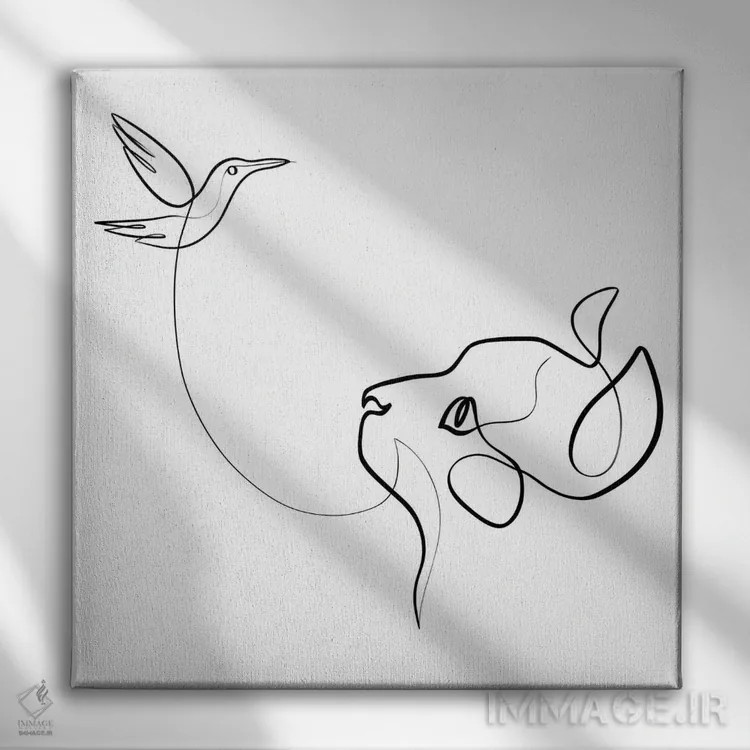 تابلو مینیمال برخورد نزدیک اثر باور کی - نمای روبهرو روی دیوار