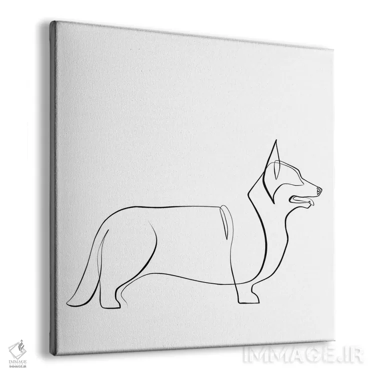 تابلو مینیمال کورگی اثر باور کی - نمای پرسپکتیو محصول