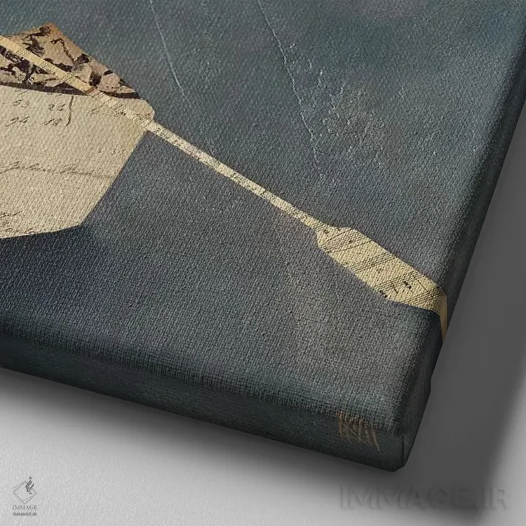 تابلو دکوراتیو در دل آبی اثر کلسی هوchstatter - نمای نزدیک بافت بوم