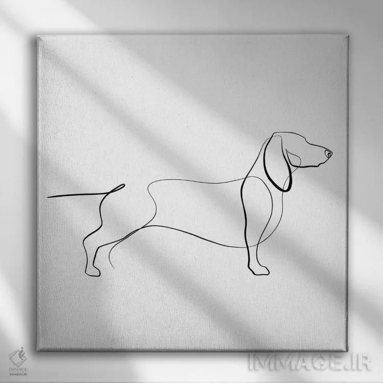 تابلو مینیمال داشوند اثر باور کی - نمای روبهرو روی دیوار