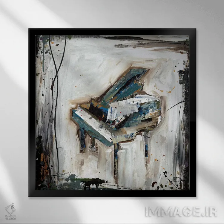 تابلو مدرن نقش پیانو اثر کلسی هوchstatter - نمای قابدار مشکی