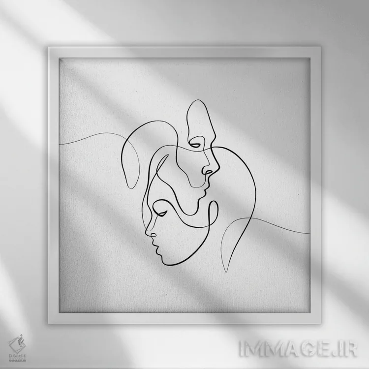 تابلو مینیمال نزدیک تر اثر باور کی - نمای قابدار سفید