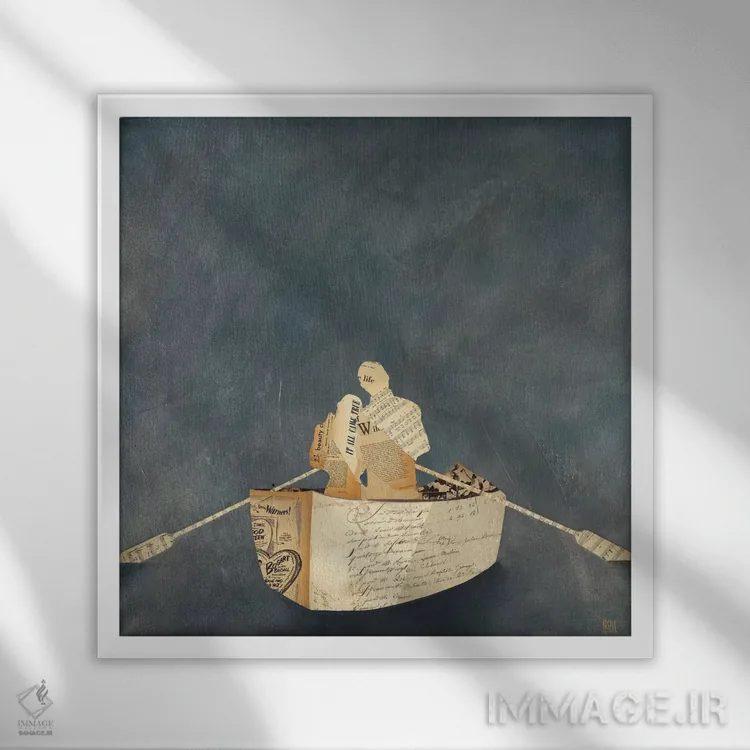 تابلو دکوراتیو در دل آبی اثر کلسی هوchstatter - نمای قابدار سفید