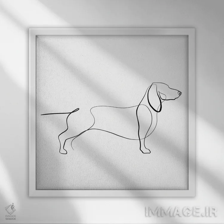 تابلو مینیمال داشوند اثر باور کی - نمای قابدار سفید