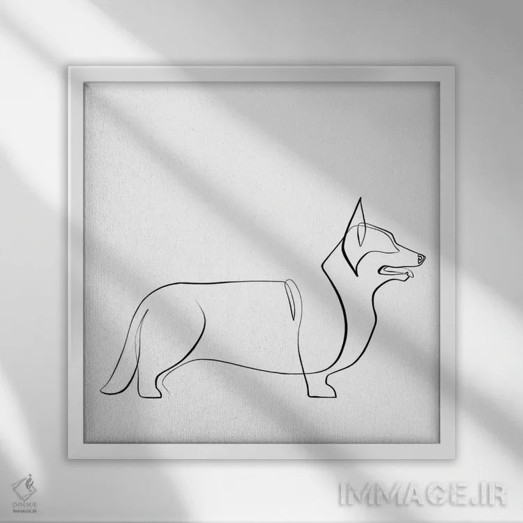 تابلو مینیمال کورگی اثر باور کی - نمای قابدار سفید