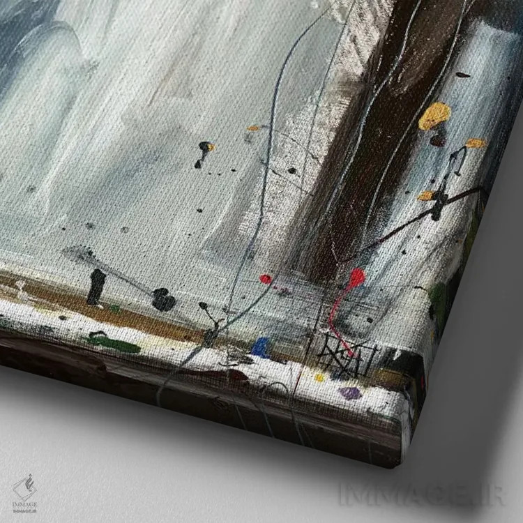 تابلو دکوراتیو نقش گیتار اثر کلسی هوchstatter - نمای نزدیک بافت بوم