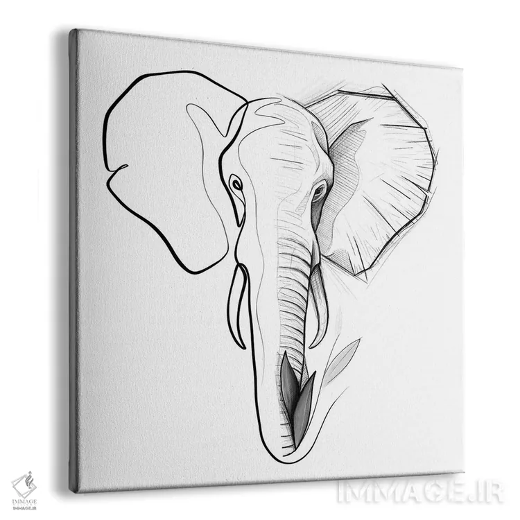 تابلو مینیمال فیل متفاوت اثر باور کی - نمای پرسپکتیو محصول