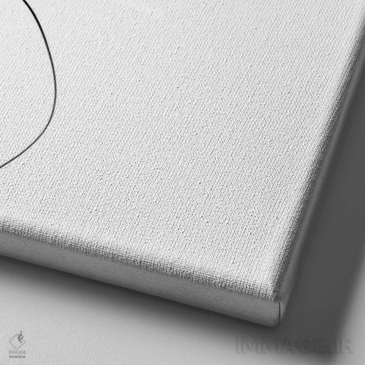 تابلو مینیمال روباه و بولداگ فرانسوی اثر باور کی - نمای نزدیک بافت بوم