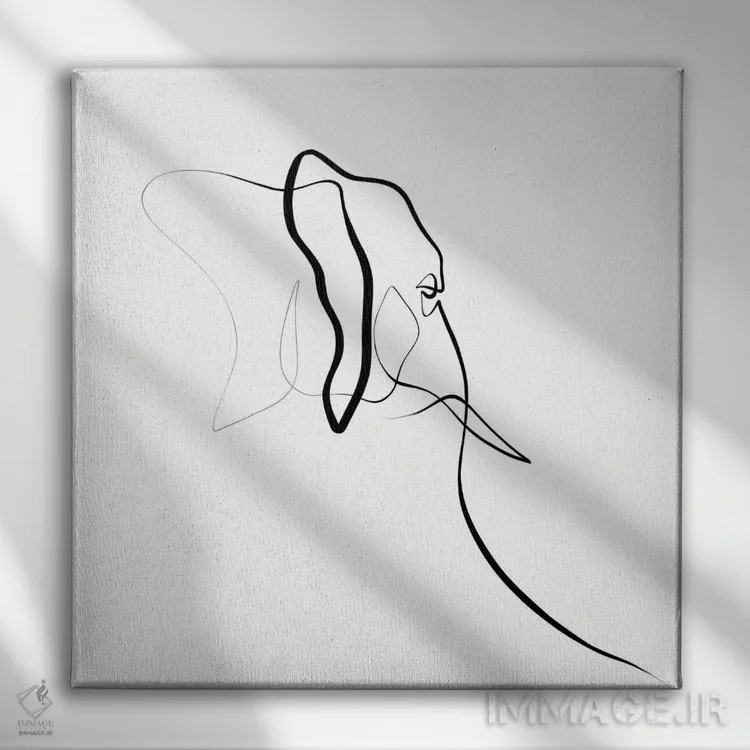 تابلو مینیمال فیل I اثر باور کی - نمای روبهرو روی دیوار