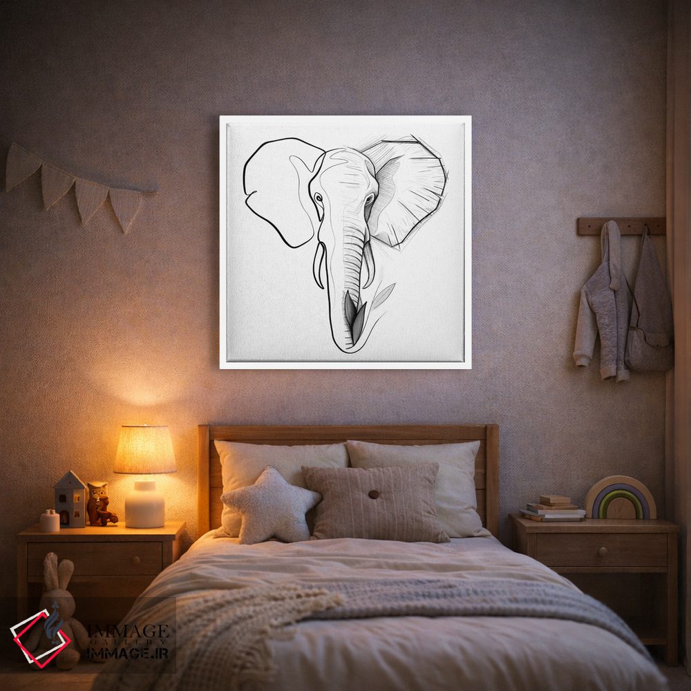 تابلو مینیمال فیل متفاوت اثر باور کی - D1W