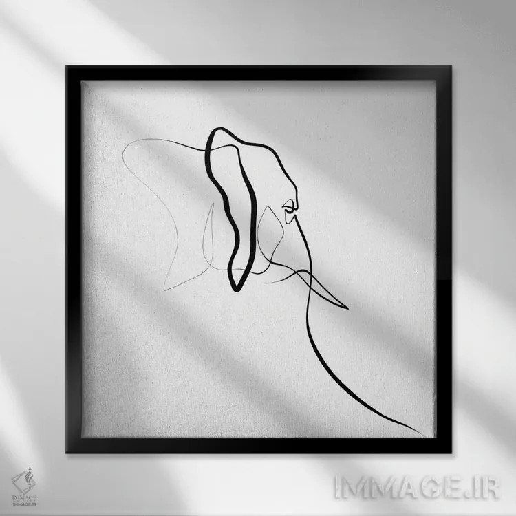 تابلو مینیمال فیل I اثر باور کی - نمای قابدار مشکی