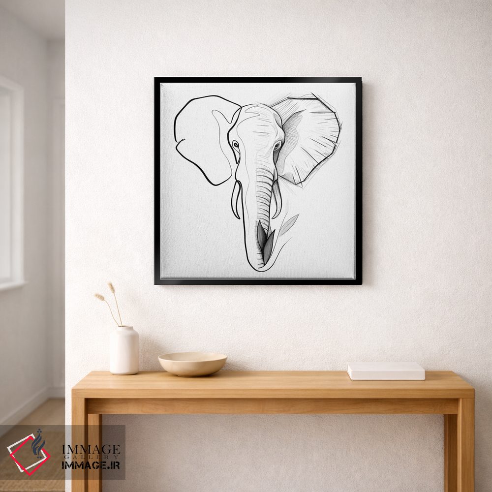 تابلو مینیمال فیل متفاوت اثر باور کی - D2B