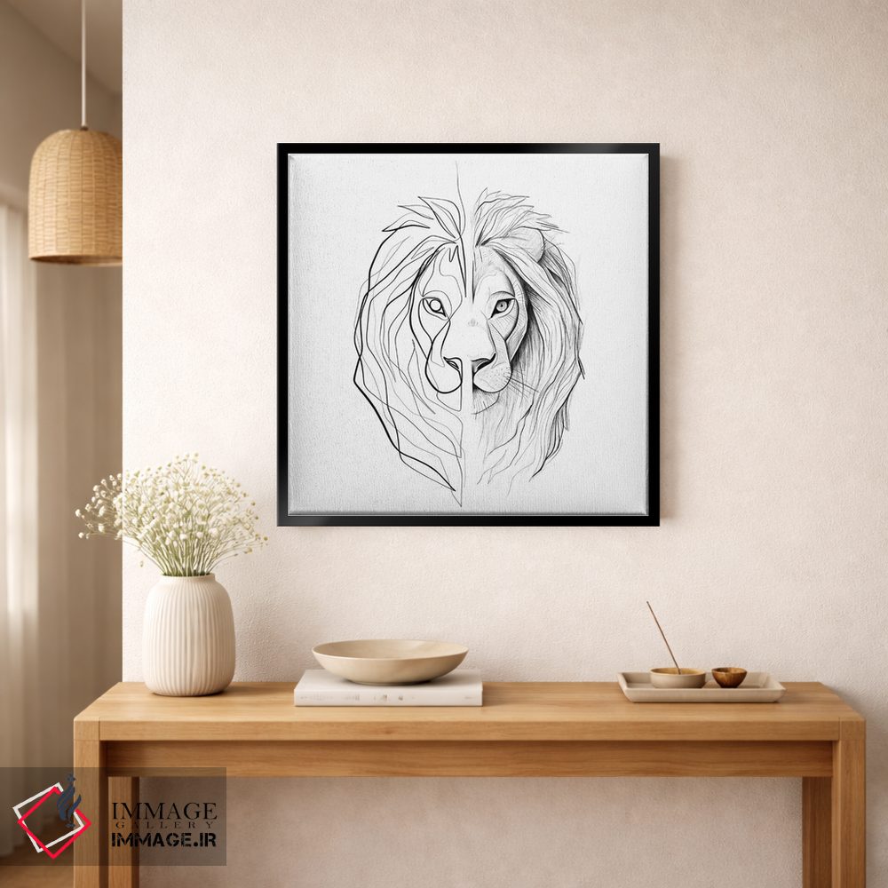 تابلو مینیمال شیر متفاوت اثر باور کی - D1B