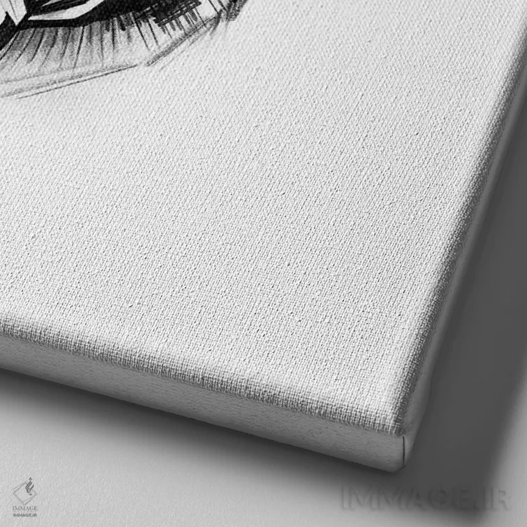 تابلو مینیمال ببر متفاوت اثر باور کی - نمای نزدیک بافت بوم