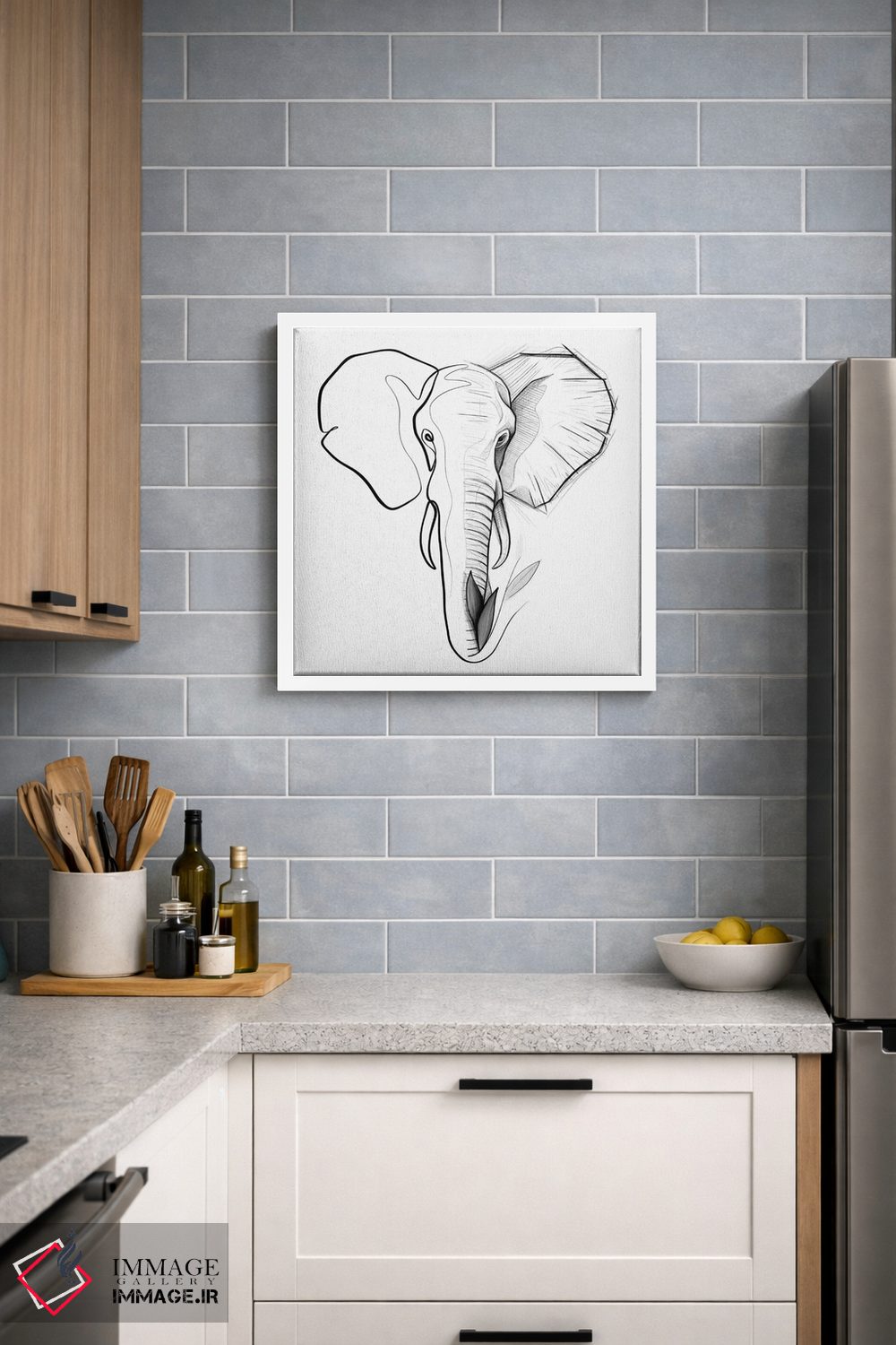 تابلو مینیمال فیل متفاوت اثر باور کی - D3W