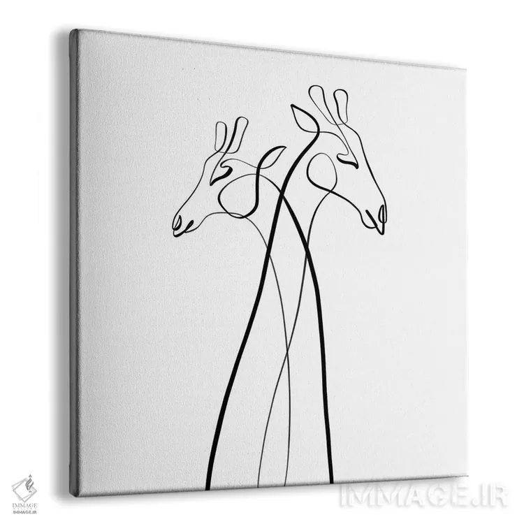 تابلو مینیمال زرافه اثر باور کی - نمای پرسپکتیو محصول