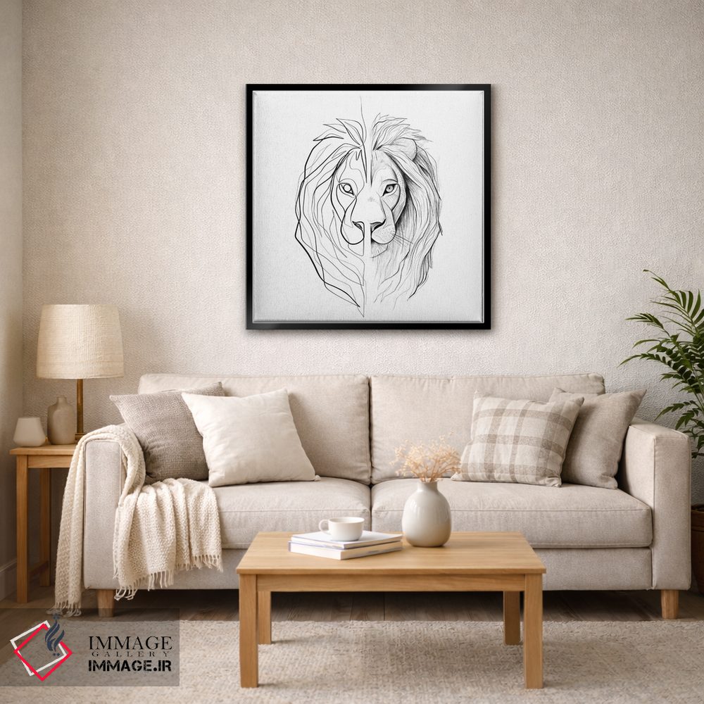 تابلو مینیمال شیر متفاوت اثر باور کی - D4B