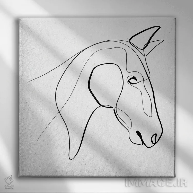 تابلو مینیمال اسب I اثر باور کی - نمای روبهرو روی دیوار
