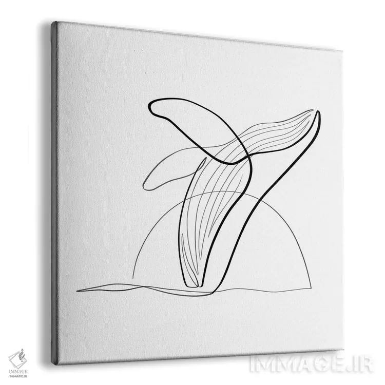 تابلو مینیمال نهنگ گوژپشت II اثر باور کی - نمای پرسپکتیو محصول