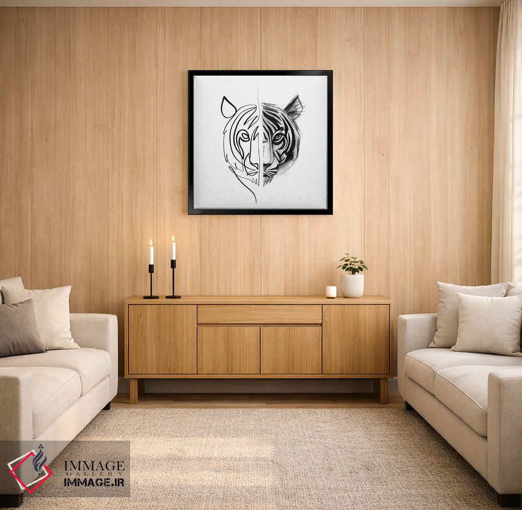 تابلو مینیمال ببر متفاوت اثر باور کی - D3B