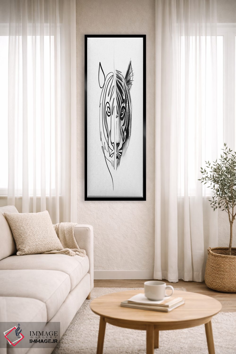 تابلو مینیمال ببر متفاوت اثر باور کی - D4B