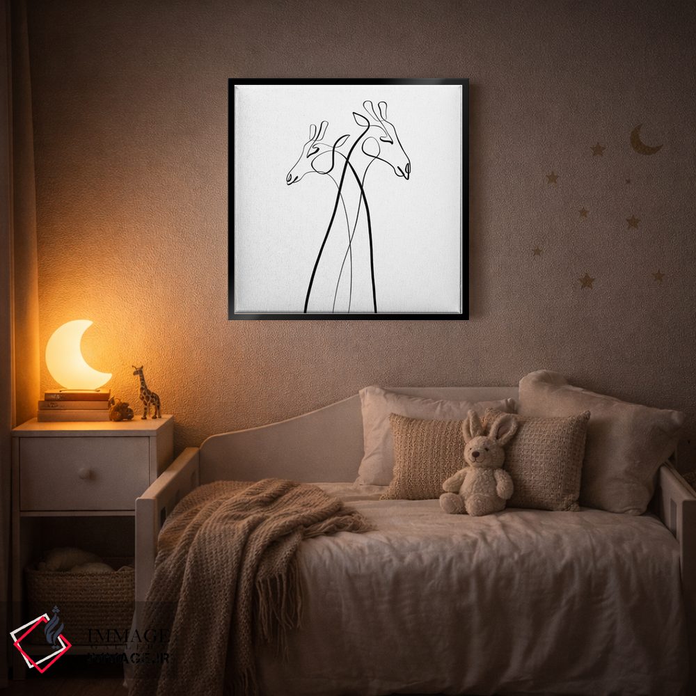 تابلو مینیمال زرافه اثر باور کی - D3B
