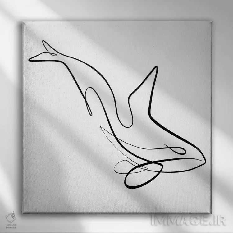 تابلو مینیمال نهنگ قاتل II اثر باور کی - نمای روبهرو روی دیوار