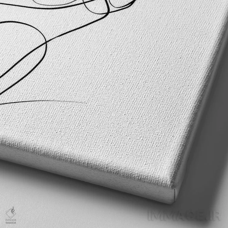 تابلو مینیمال مادر و فرزند اثر باور کی - نمای نزدیک بافت بوم