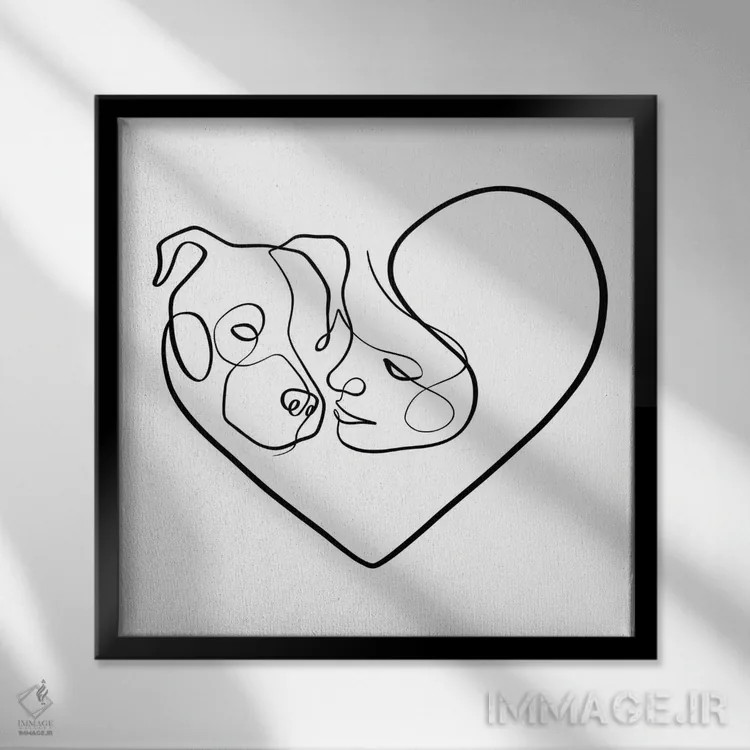 تابلو مینیمال جدانشدنی اثر باور کی - نمای قابدار مشکی