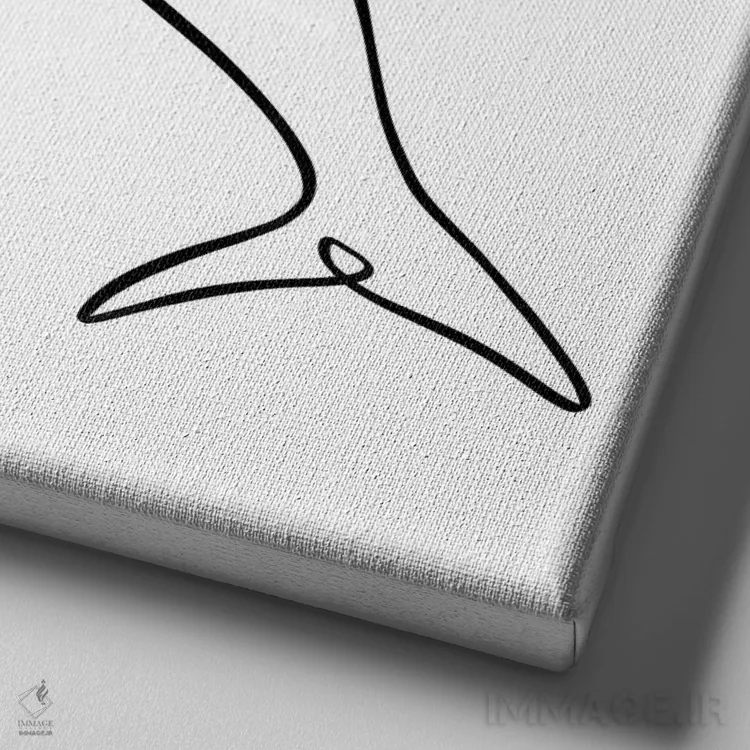 تابلو مینیمال نهنگ قاتل I اثر باور کی - نمای نزدیک بافت بوم