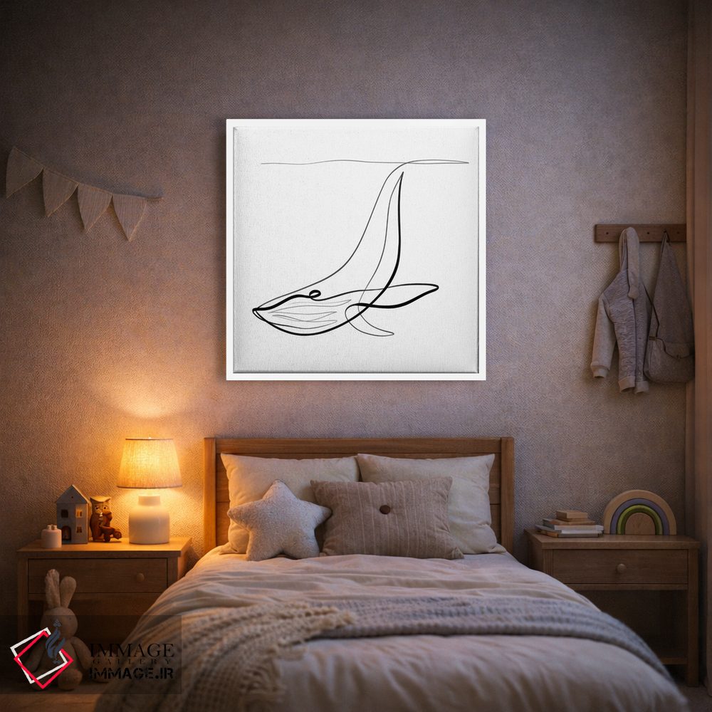 تابلو مینیمال نهنگ گوژپشت I اثر باور کی - D1W