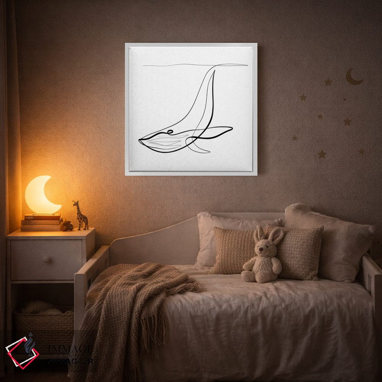 تابلو مینیمال نهنگ گوژپشت I اثر باور کی - D3W
