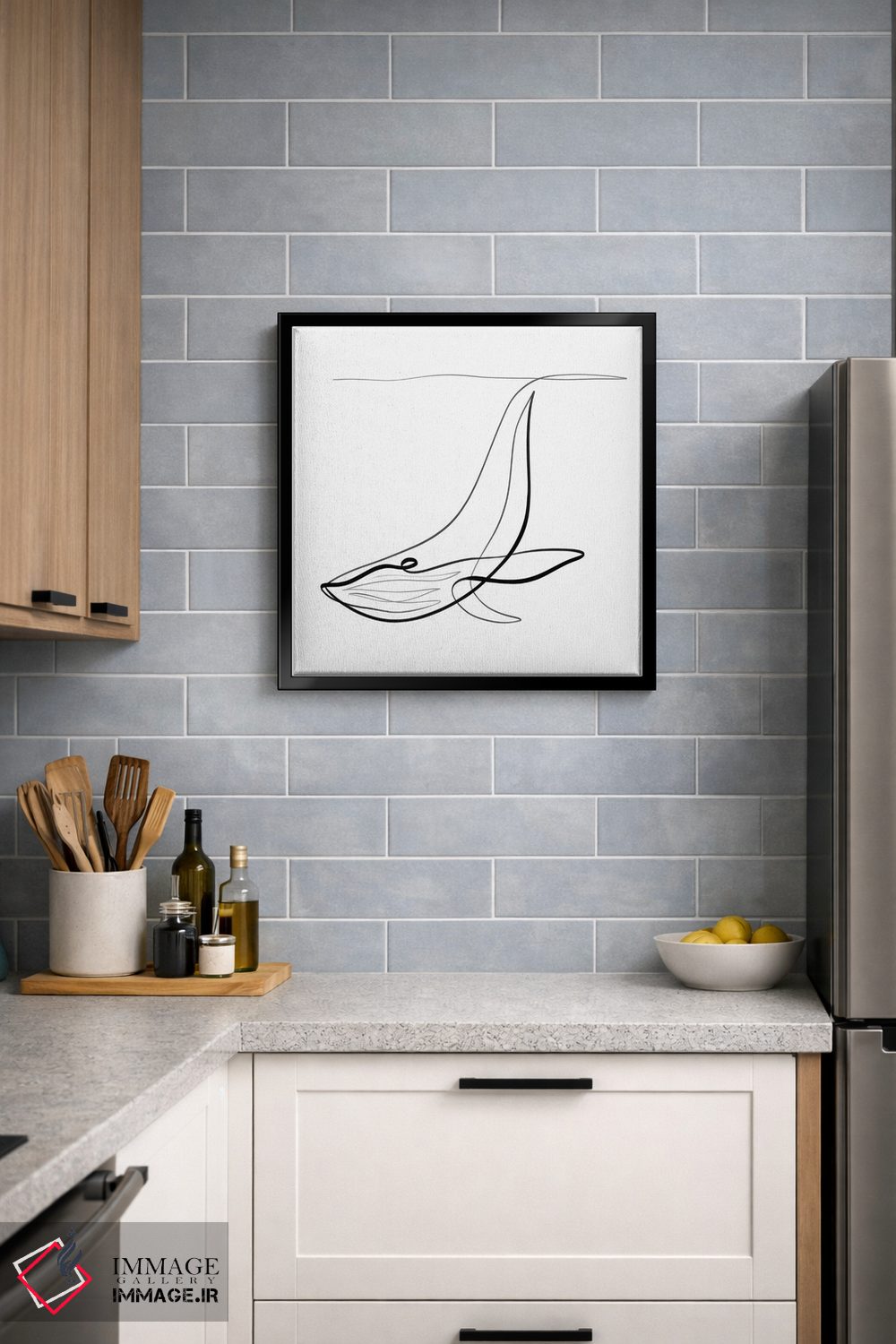 تابلو مینیمال نهنگ گوژپشت I اثر باور کی - D5B