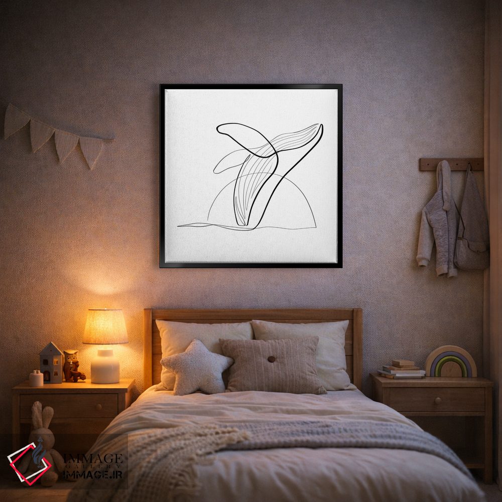 تابلو مینیمال نهنگ گوژپشت II اثر باور کی - D1B